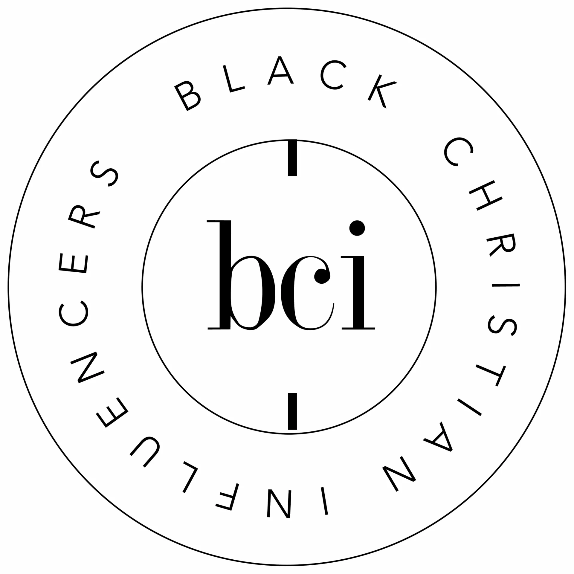 Black Christian Influencers logo featuring the acronym "bci" in the center, surrounded by the full name in a circular arrangement.